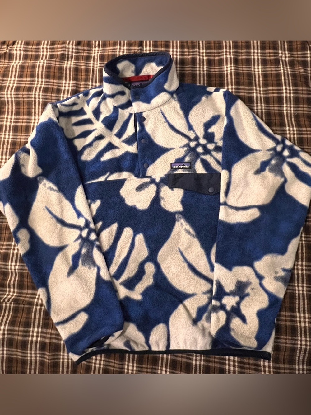 Patagonia Synchilla Manoa: Dusk Blue Snap T Pullover Fleece Menโs Small Rare